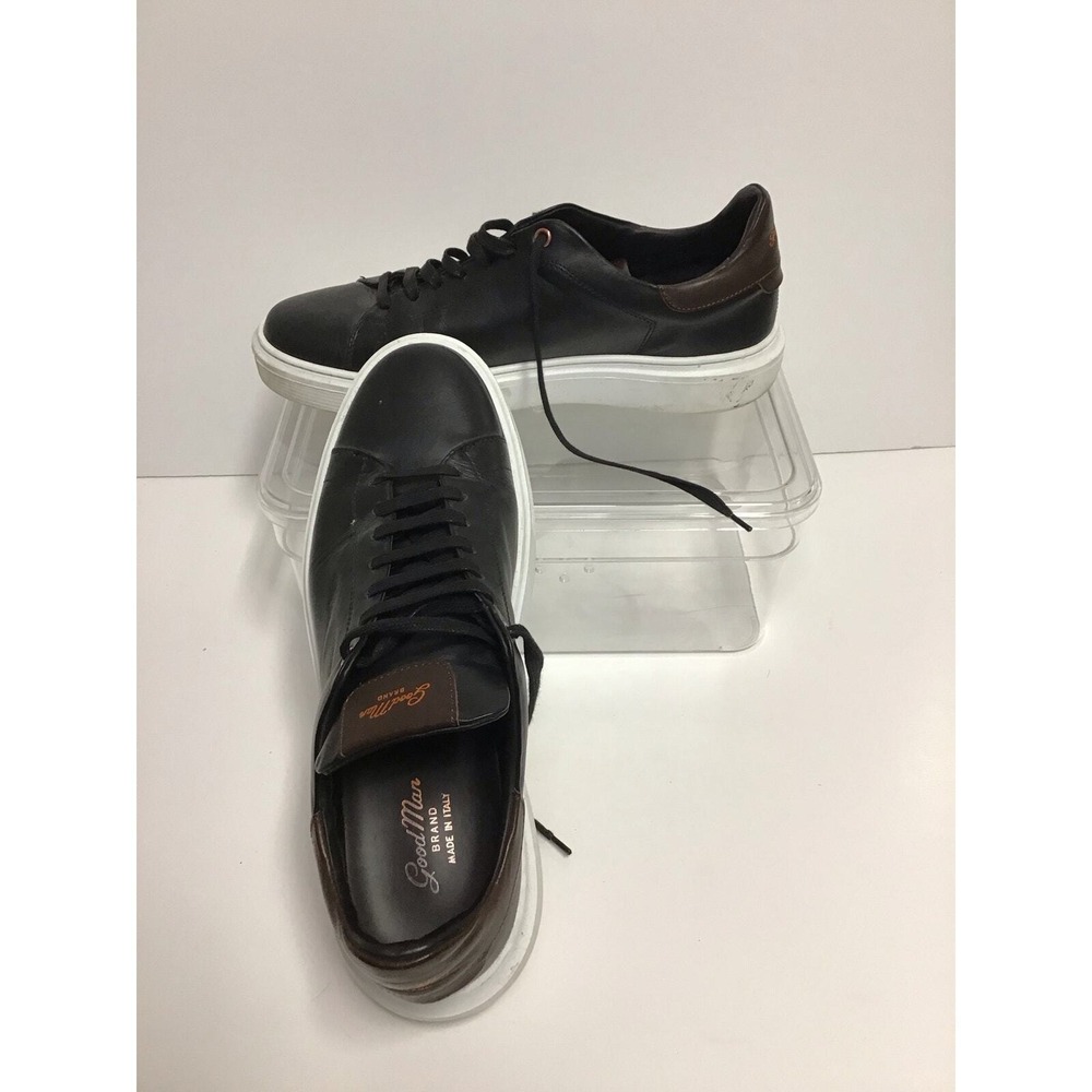 Good Man's Brand Black Leather Shoes With‎ Brown Accent